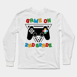 Back To School Game On 2nd Grade Funny Gamer Kids Boys Long Sleeve T-Shirt